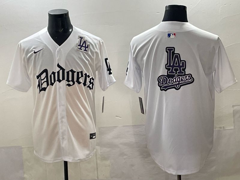 Men 2025 Los Angeles Dodgers Blank White 7th generations Joint Name Nike MLB Jersey style 018